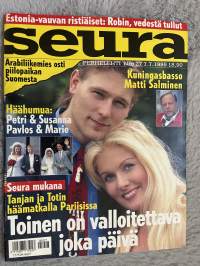 Seura 1995 nr 27 - Arabiliikemies osti piilopaikan Suomesta, Kuningasbasso Matti Salminen, Häähumua: Petri & Susanna, Pavlos & Marie, ym.