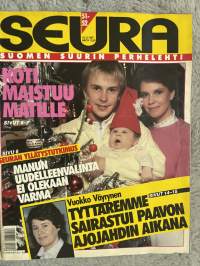 Seura 1987 nr 51-52 - Koti maistuu Matille, Manun uudelleenvalinta ei olekaan varma, Vuokko Väyrynen: Tyttäremme sairastui Paavon ajojahdin aikana, ym.