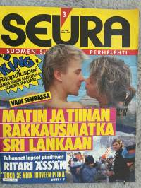 Seura 1987 nr 3 - Matin ja Tiinan rakkausmatka Sri Lankaan, Tuhannet lapset piirittivät ritari ässän,  ym.