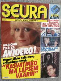 Seura 1985 nr 4 - Onni hymyilee Kirvesniemille, Marionin yllätys: Avioero, Seura Manun ja Assin mukana Japanissa, ym.