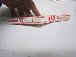 Finnair Kuusamo  AY 009751 KAO-AY Baggage Identification Tag -matkalaukkumerkki