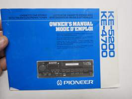 Pioneer KE-4700, KE-5200 Casssette Car Radio - Owner´s Manual / Mode D´emploi