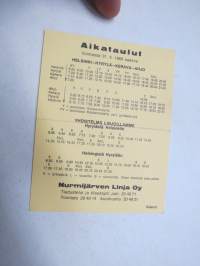 Nurmijärven Linja Oy - Helsinki, Hyrylä, Kerava, Tuusula aikataulut 31.5.1969 saakka