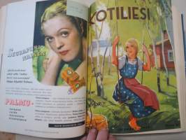 Kotiliesi 1938 vuosikerta -kotien yleisaikakauslehti, kansikuvitukset Martta Wendelin