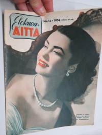 Elokuva-Aitta 1954 nr 13, Betta St. John, Armand Lohikoski, Miss Suomi 1954 Yvonne de Bruyn, Kuvauskia Tammelassa, ym.