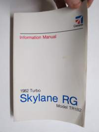 Cessna Skylane RG Model TR182 1982 Turbo Information Manual -lentokoneen teknisiä tietoja / ohjeita ja käyttöä
