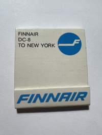 Finnair DC-8 to New York -mainostikkuvihko / tikkuaski