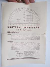 Wulff Karttakulmamittari nr 36 käyttöohje (...mittari on tarkoitettu kaikille aselajeille yleiskäyttöä varten) 1941
