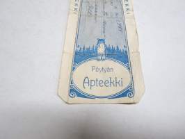 Pöytyän Apteekki, 1953 -resepti / apteekkisignatuuri