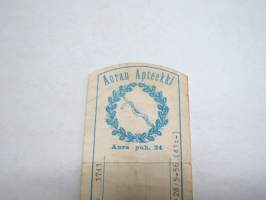 Auran Apteekki, 1956 -resepti / apteekkisignatuuri