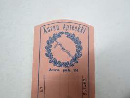Auran Apteekki, 1967 -resepti / apteekkisignatuuri