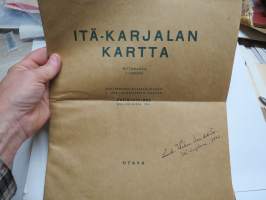 Akateemisen Karjala-Seuran julkaiseman Itä-Karjalan kartan 1934 uusintapainos 1941, 1:1 000 000 -kartta / map of East-Carelia
