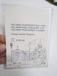 Helsinki-postikortteja 4 kpl Design Henrik Tikkanen - Postimerkkikeskus (Posti) -avaamaton pakkaus