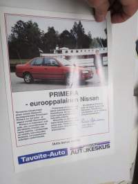 Nissan Primera 1991 - Tavoite-Auto / Raision Autokeskus -myyntiesite / brochure