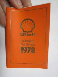 Shell autoilijan muistikirja 1978, sisältää huoltoasema- ja myyntipisteluettelon