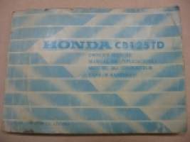 Honda CB125TD owner´s manual -käyttöohjekirja