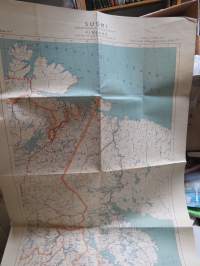 Suomi Koillisosa 1941 -kartta, vanhat rajat