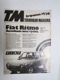 Fiat Ritmo loppuarvostelu Tekniikan Maailma 1978 nr 14 eripainos -myyntiesite