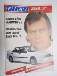 Fiat-Uutiset 1987 nr 3, kansikuva + haastattelu Markku Alén, Uno 60 Family, Ducato 10, Fiat & HJK, Regatan potkua, käytetty Ritmo Lapissa, ym.