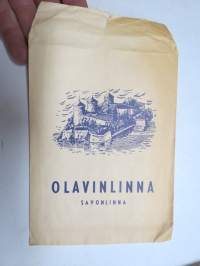 Olavinlinna Savonlinna -paperipussi arviolta 1950-luvulta