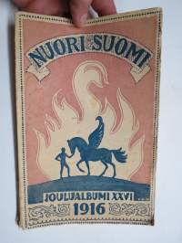 Nuori Suomi XXVI 1916 kirjallistaiteellinen joulu-albumi, kirjoittajina mm. A. Ingman, Leevi madetoja, Ilmari Kianto, Selma Anttila, Emil Vainio, Aaro Hellaakoski