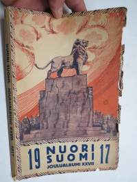 Nuori Suomi XXVII 1917 kirjallistaiteellinen joulu-albumi, kirjoittajina mm. Maila Talvio, Osmo Iisalo, Ilmari Kianto, Eino Tikkanen, Jarl Hammar, Samuli Paulaharju