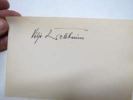 Viljo Lehtinen = Veli Lehto -nimikirjoitus / signature - autograph