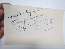 Eino Katajavuori, Viljo Vesterinen, Toivo Alajärvi -nimikirjoitus  / signature - autograph