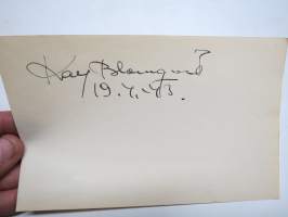 Ka...? Blomqvist -nimikirjoitus  / signature - autograph
