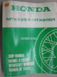 Honda MTX125R, MTX200R -shop manual, korjaamokirja