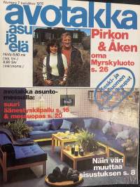 Avotakka 1976 nr 7 - Pirkon & Åken oma Myrskyluoto, Avotakka asuntomessuilla, Näin väri muuttaa sisustuksen, ym.