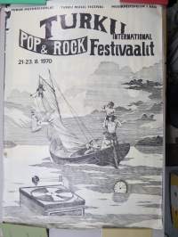Turku International Pop & Rock Festivaalit 21-23.8.1970 -juliste (1. Ruisrock) Turun Musiikkijuhlat - Turku Music Festival - Musikfestspelen i Åbo