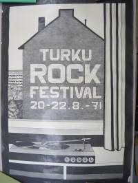 Turku Rock Festival 20-22.8.1971 -juliste (2. Ruisrock) Turun Musiikkijuhlat - Turku Music Festival - Musikfestspelen i Åbo