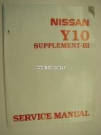 Nissan Y10 service manual supplement III -korjaamokirjan lisäosa
