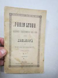 Porin Lyseo Kertomus lukuvuodesta 1895-1896 sekä Kielestä ja kielen synnystä, jonka esitti K.J.