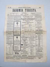 Sanomia Turusta 1898 nr 121, ilmestynyt 28.5.1898, Pikku-uutisia Turku ja lääni, Waltiopäivien töiden järjestely, Laivaliikenne, runsaasti ilmoituksia