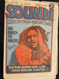Soundi 1976 nr 5 - Reggae reggae, Bob, Marley & The Wailers, David Bowien merkilliset ystävät, J.J. Cale, Kalevala, Steeley Span, Kursaal Flyers, ym.