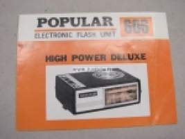 Popular electronic flash unit -käyttöohjekirja englanniksi