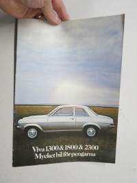 Vauxhall Viva 1300 & 1800 & 2300 - Mycket bil för pengarna - 1973 -myyntiesite, ruotsinkielinen, painettu Suomessa ja jaettu Autopeko Oy:n liikkeestä