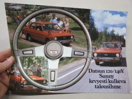 Datsun Sunny 120 / 140 Y -myyntiesite / sales brochure