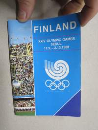 XXIV Olympic Games Seoul 1988 - Finnish Olympic Team -Suomen olympiajoukkueen esittelykirja