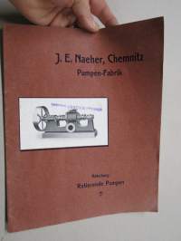 J.E. Naeher, Chmnitz - Pumpen-Fabrik - Rotierende Pumpen -tuoteluettelo