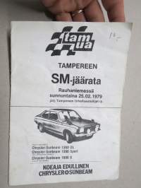 Tampereen SM-jääratakilpailut, Rauhaniemi 25.2.1979 -käsiohjelma