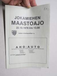 Jokamiehen Maastoajo 22.10.1978 -käsiohjelma