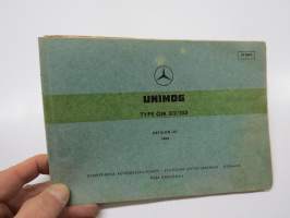Mercedes-Benz Unimog Type OM 312/352 Catalog D 1969 Parts Catalogue -varaosaluettelo
