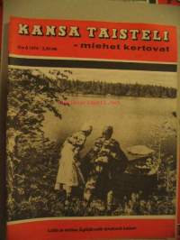 Kansa Taisteli 1974 nr 8, Tuokiokuvia Vuosalmelta, joissa mm  häkäpönttö- auto ja Äyräpään raunioita sekä  eversti Adolf Ehrnrooth, JR 8:n miehiä Havuvaarassa