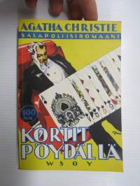 Kortit pöydällä - Agatha Christie salapoliisiromaani - Riksin sarja 21, kansikuvitus Eeli Jaatinen