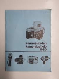 Kameralehden kameraluettelo 1969 -tuoteluettelo kuvasto kamerat, kaitafilmikamerat, tarvikkeet