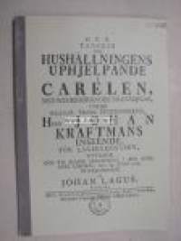 Hushållningens uphjelpande i Carelen... -näköispainos