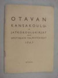 Otavan kansakoulu- ja jatkokoulukirjat sekä opettajain valmistekirjat 1943